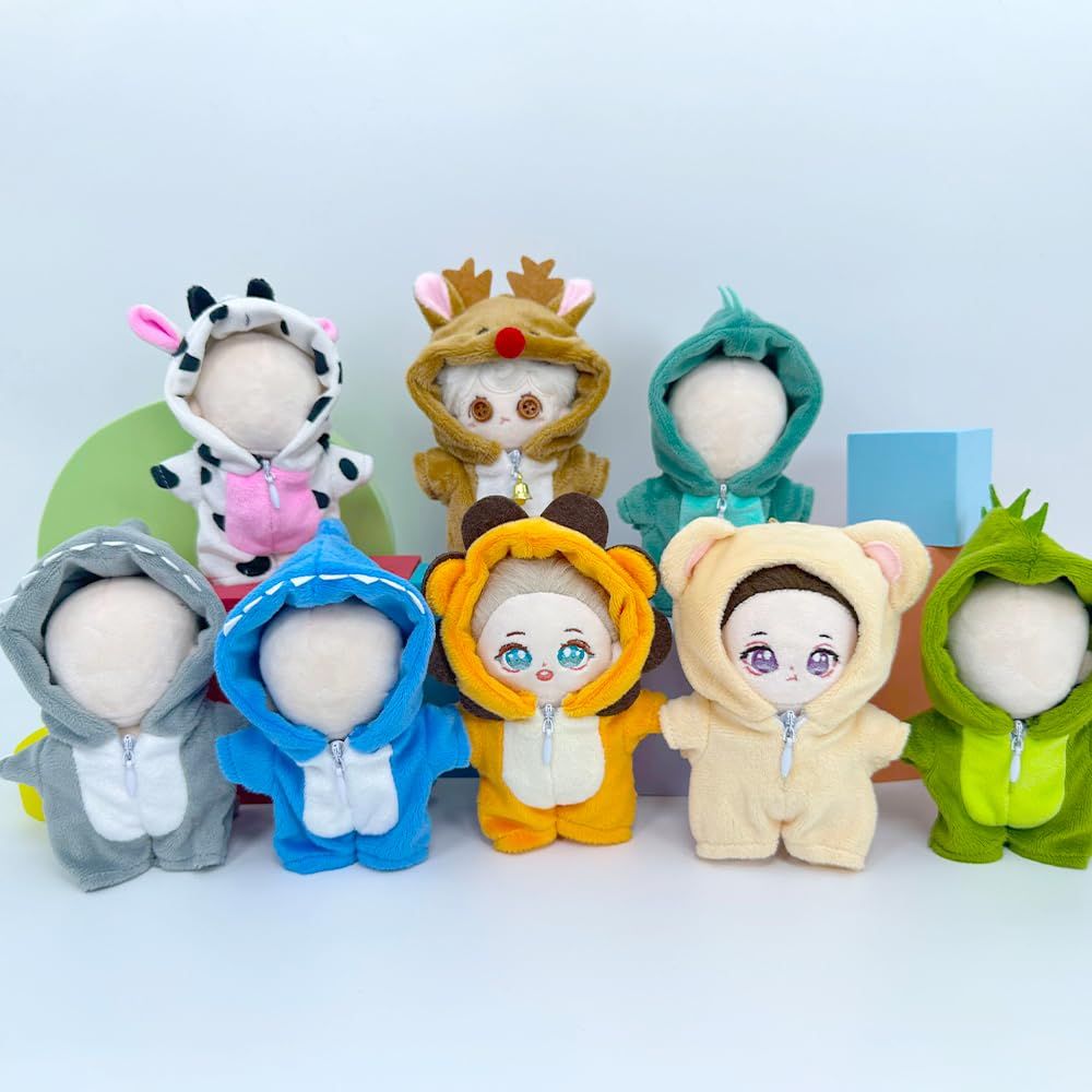 サメ 服 恐竜 ジャンプスーツ カバーオール 着せ替え 綿人形