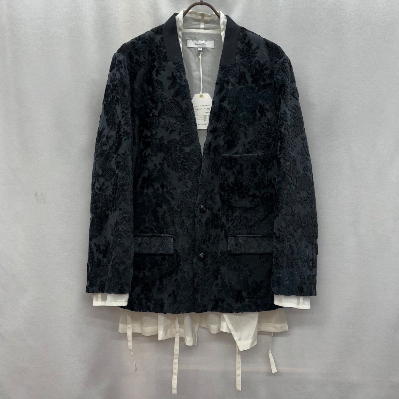 タグ付き】20AW sasquatchfabrix. flower velvet lapel jacket 
