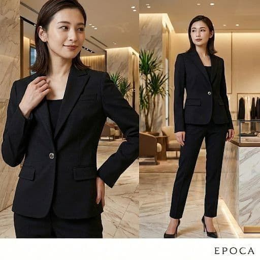 EPOCA エポカ【38】テーラードジャケット M ブラック フォーマル 通勤