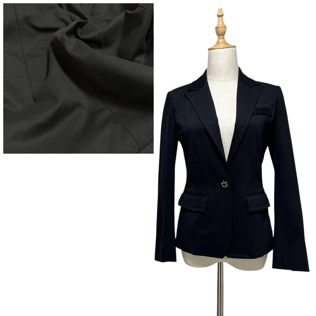 美品⭐︎エポカ　フリル付きブラックテーラードジャケット 美品⭐︎エポカ フリル付きブラックテーラードジャケット