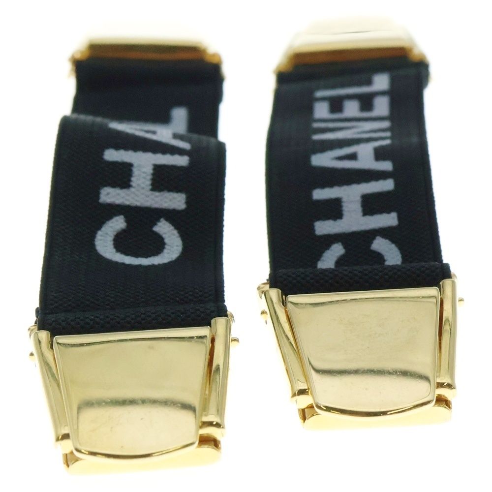 CHANEL (シャネル) ロゴデザイン アームバンド 2個セット ブラック