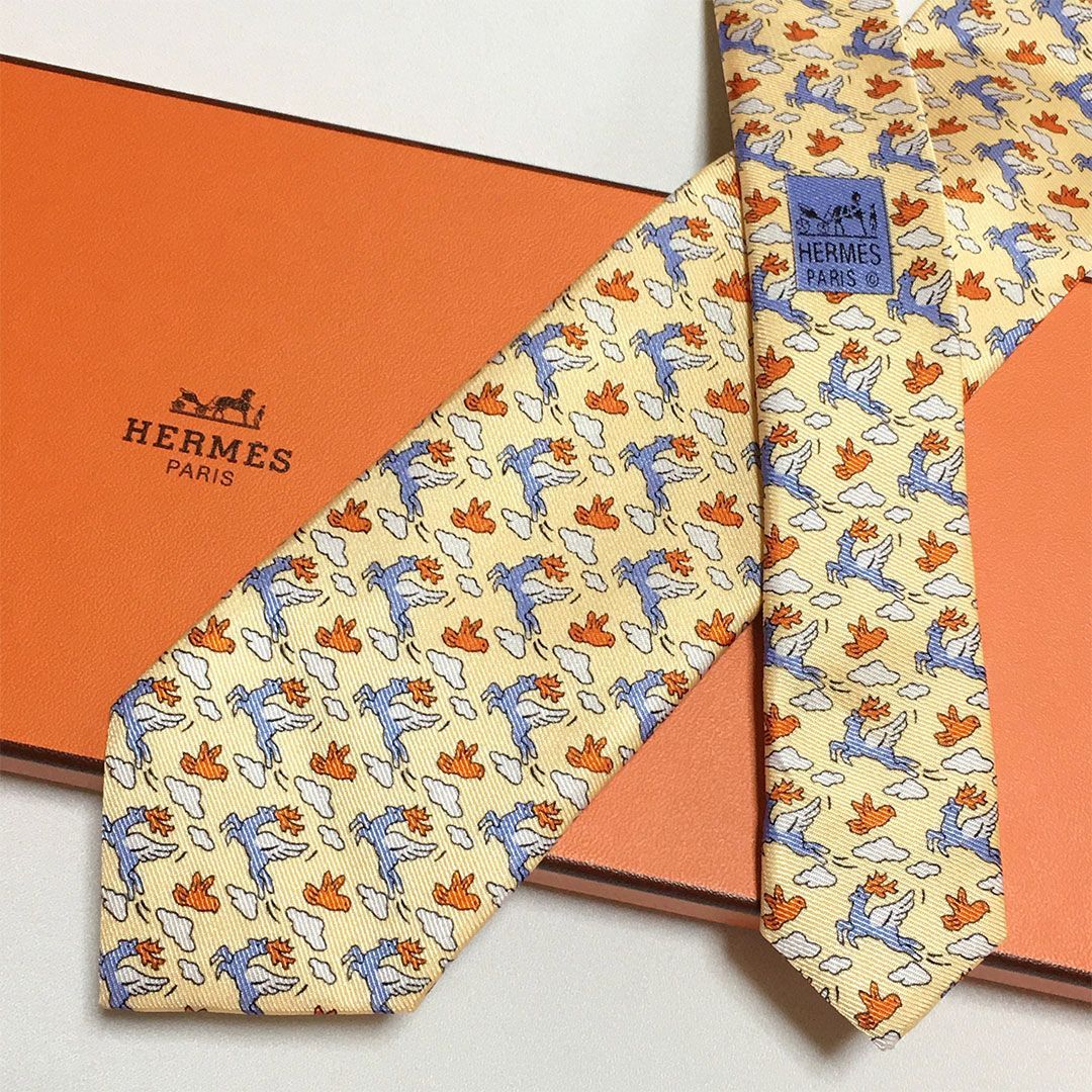 Hermès エルメス ネクタイ 未使用品 クリスマス トナカイ柄 箱付き