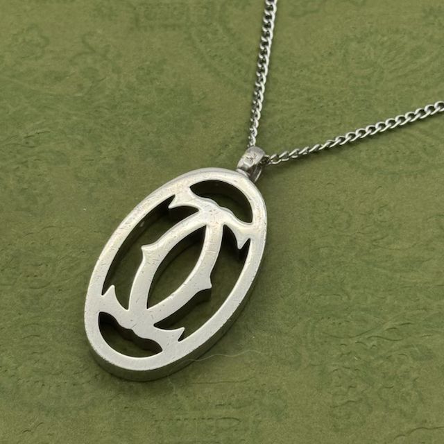 カルティエ 2c ロゴ ネックレス シルバー 1-44d-30 - メルカリ