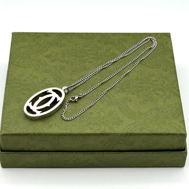 カルティエ 2c ロゴ ネックレス シルバー 1-44d-30 - メルカリ