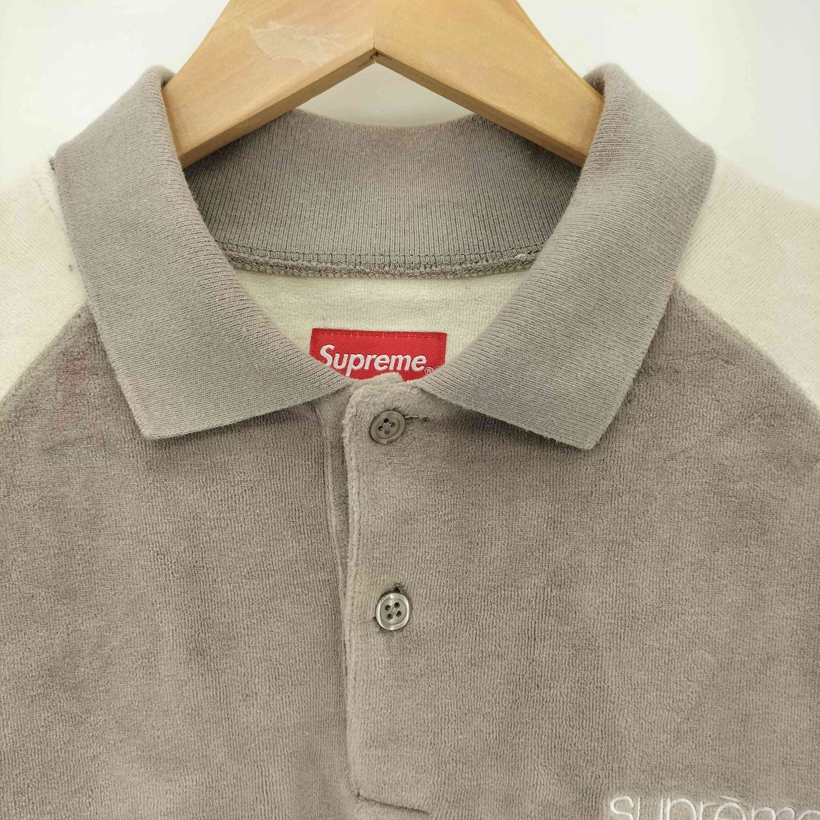 シュプリーム Supreme 22AW Paneled Velour LS Polo メンズ JPN：S