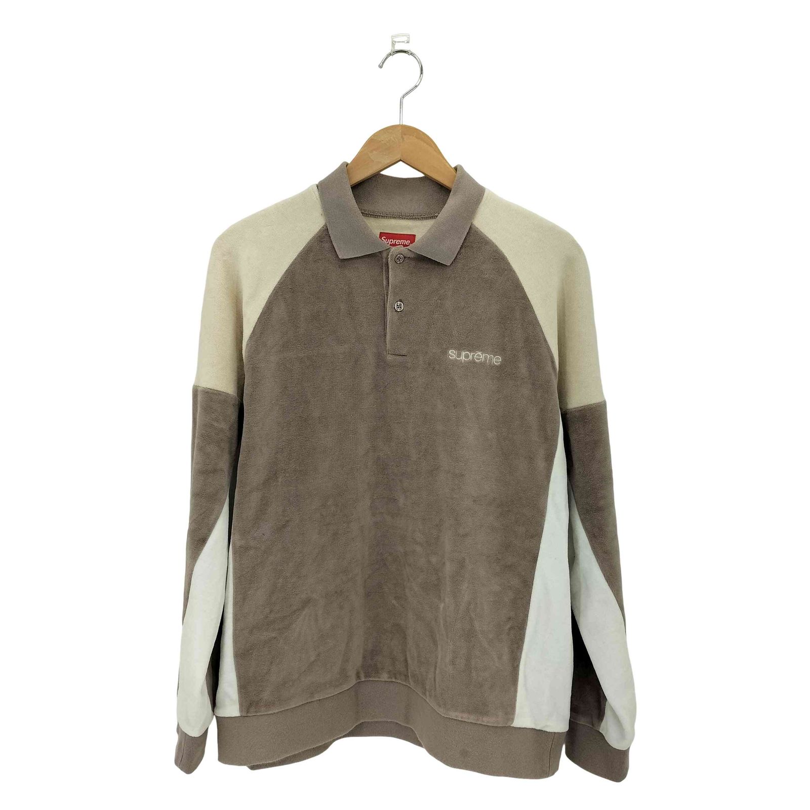 シュプリーム Supreme 22AW Paneled Velour LS Polo メンズ JPN：S 