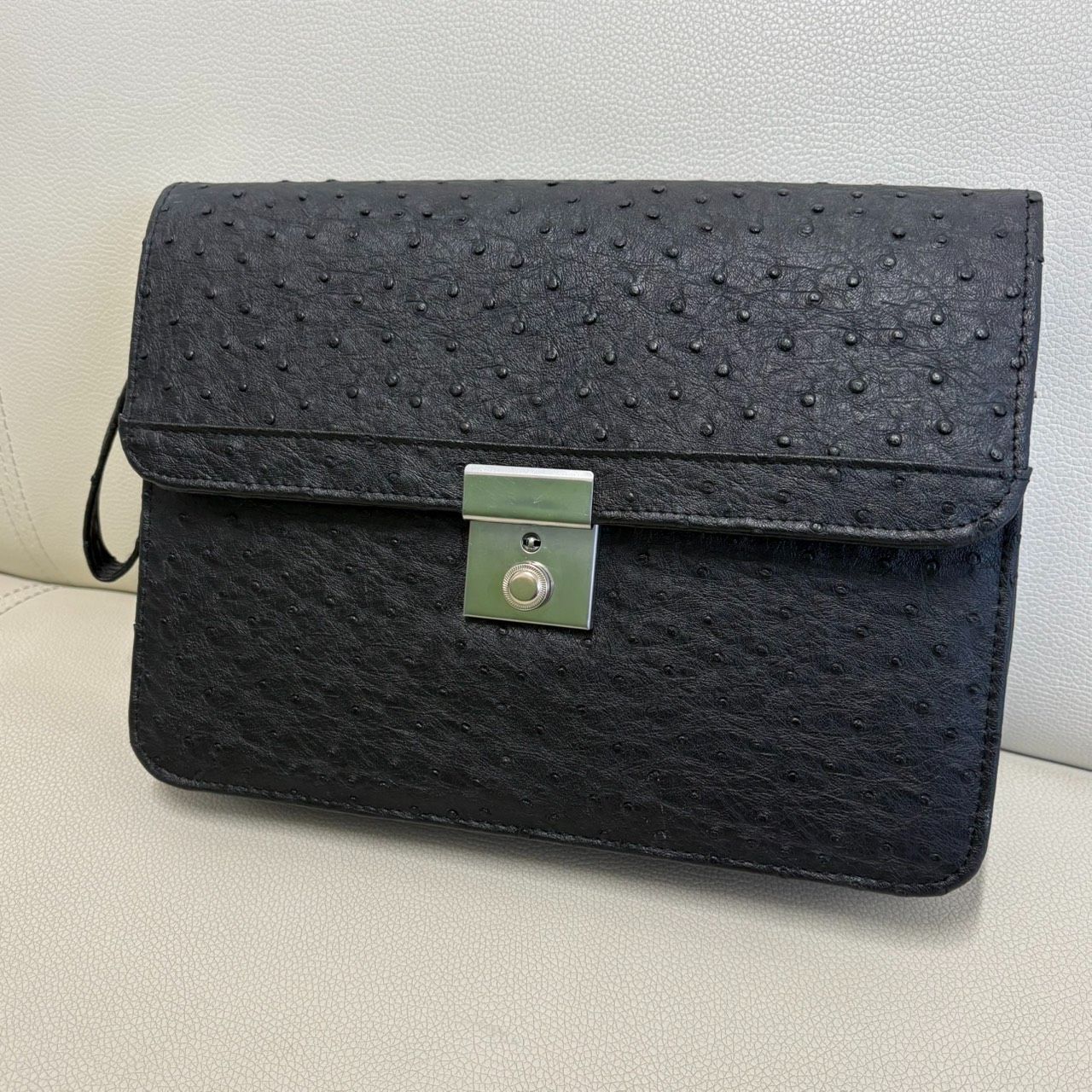 美品【オーストリッチ本革】ビジネスバッグ　ゴールド金具　ブラック 楽天市場】【10％オフクーポン】オーストリッチ メンズ バッグ 32cm