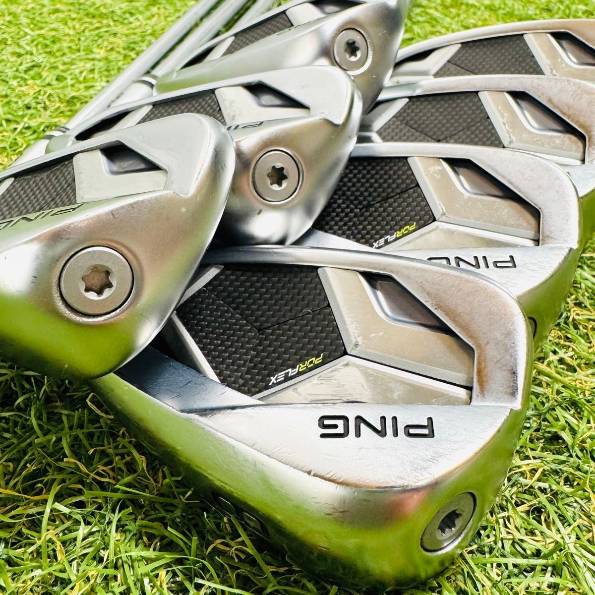 良品】ピン G430 緑ドット メンズアイアンセット 7本 スチール S