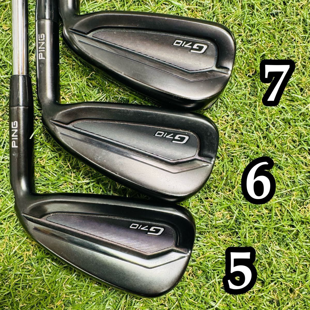 良品】初心者推奨 ピン G710 黒ドット メンズアイアンセット 7本 S
