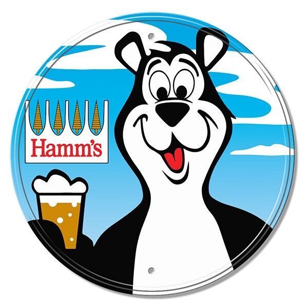 ラウンド メタルサイン Hamm's ハムズ ブリキ看板 ビール 企業