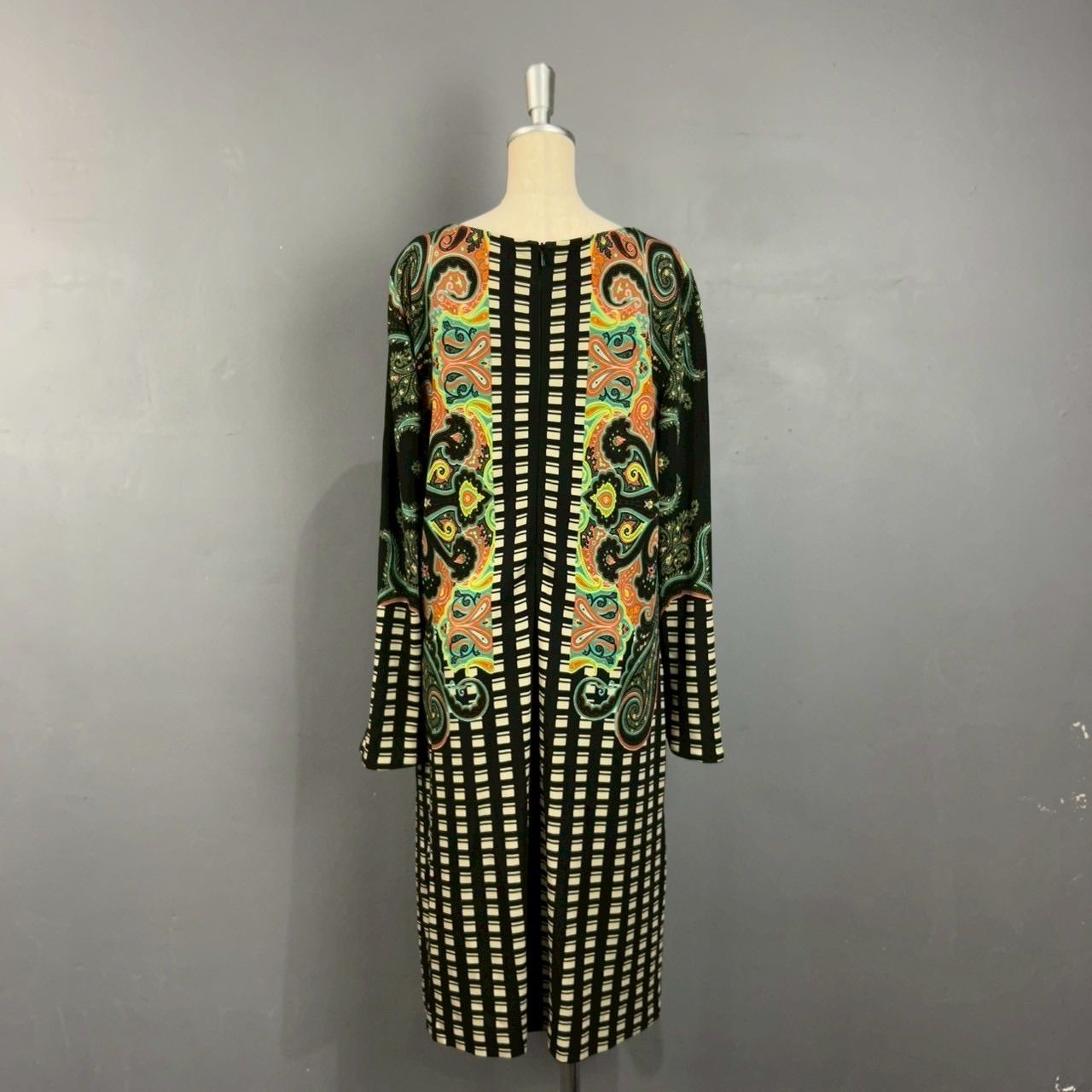 イタリア製 ETRO エトロ 長袖 デザイン 総柄 ワンピース ペイズリー