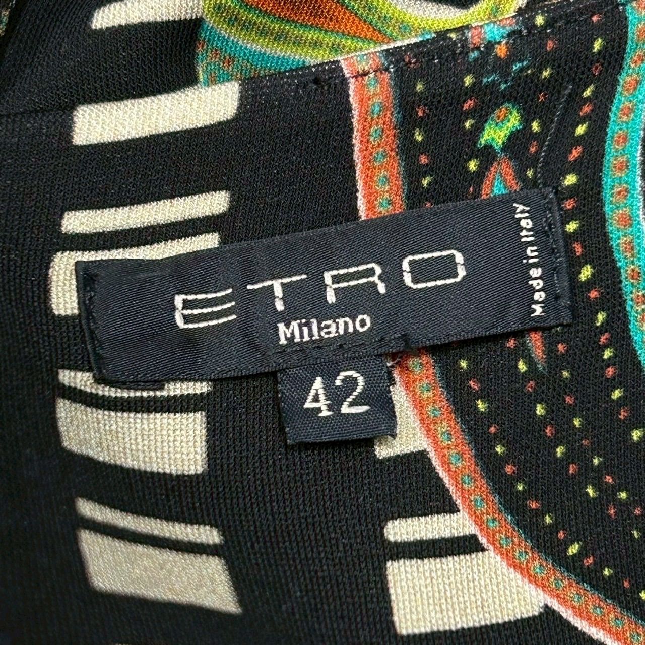 イタリア製 ETRO エトロ 長袖 デザイン 総柄 ワンピース ペイズリー