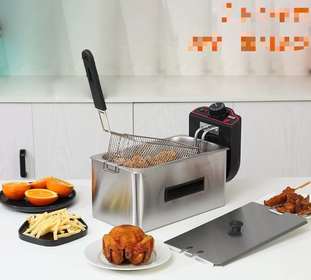 二口式電気フライヤー シルバー 大好評☆電気フライヤー フライヤー ふた付き3L シルバー 卓上