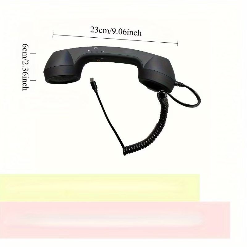 有線イヤホン レトロ風 固定電話 レッド 赤 Type C イヤホン 23cm