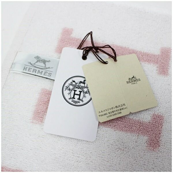 エルメス 未使用 アヴァロン コットン ハンカチ ミニタオル ピンク