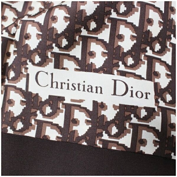 クリスチャンディオール スカーフ トロッター柄 ベージュ ブラウン