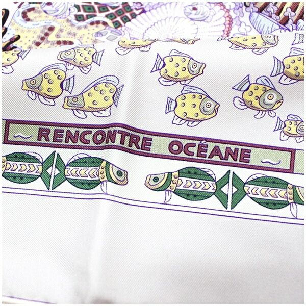 エルメス スカーフ カレ90 未使用 RENCONTE OCEANE 大西洋の出会い