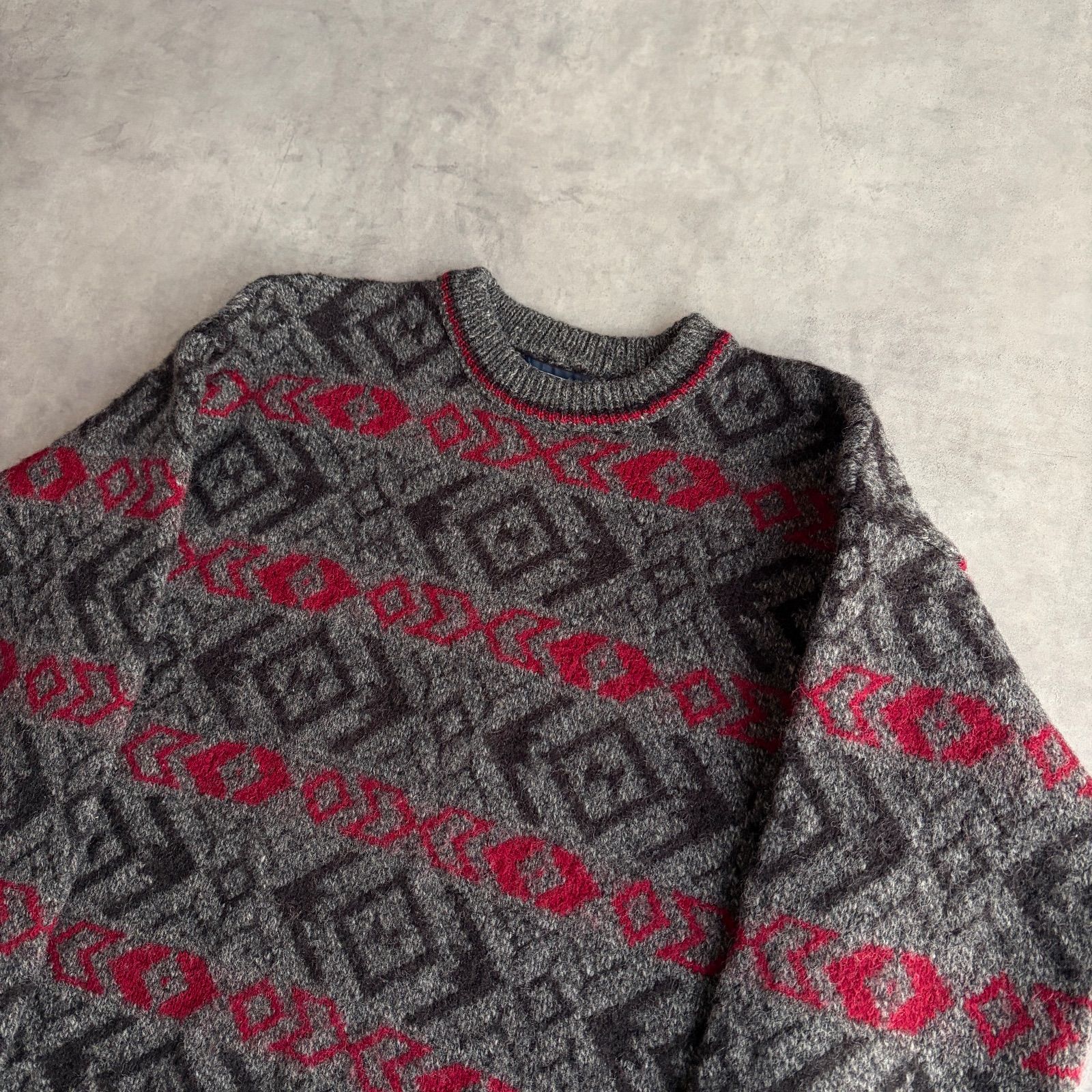 90s/LANDS'END/ランズエンド/ウールニット/USA製/アメリカ製/クルー