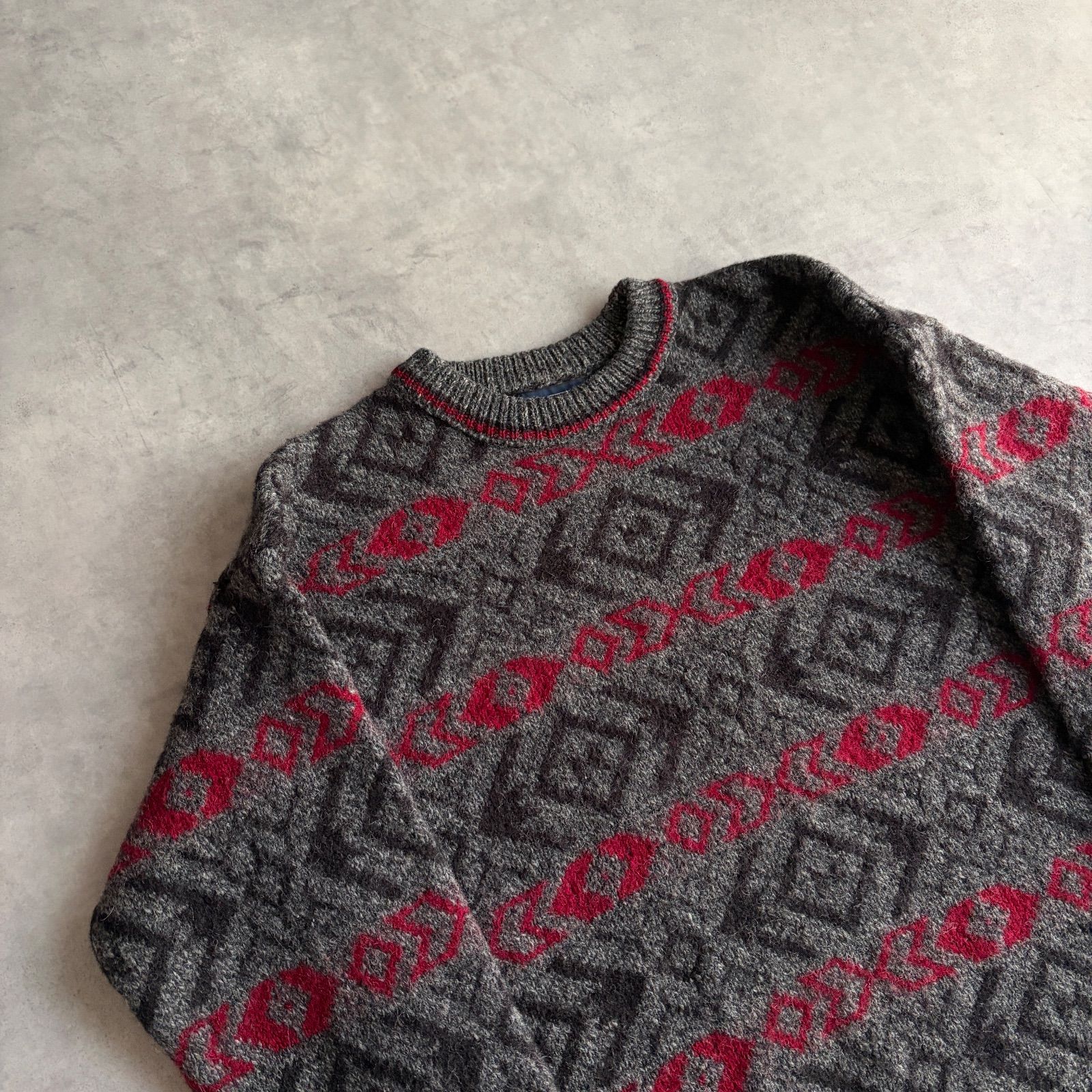 90s/LANDS'END/ランズエンド/ウールニット/USA製/アメリカ製/クルー