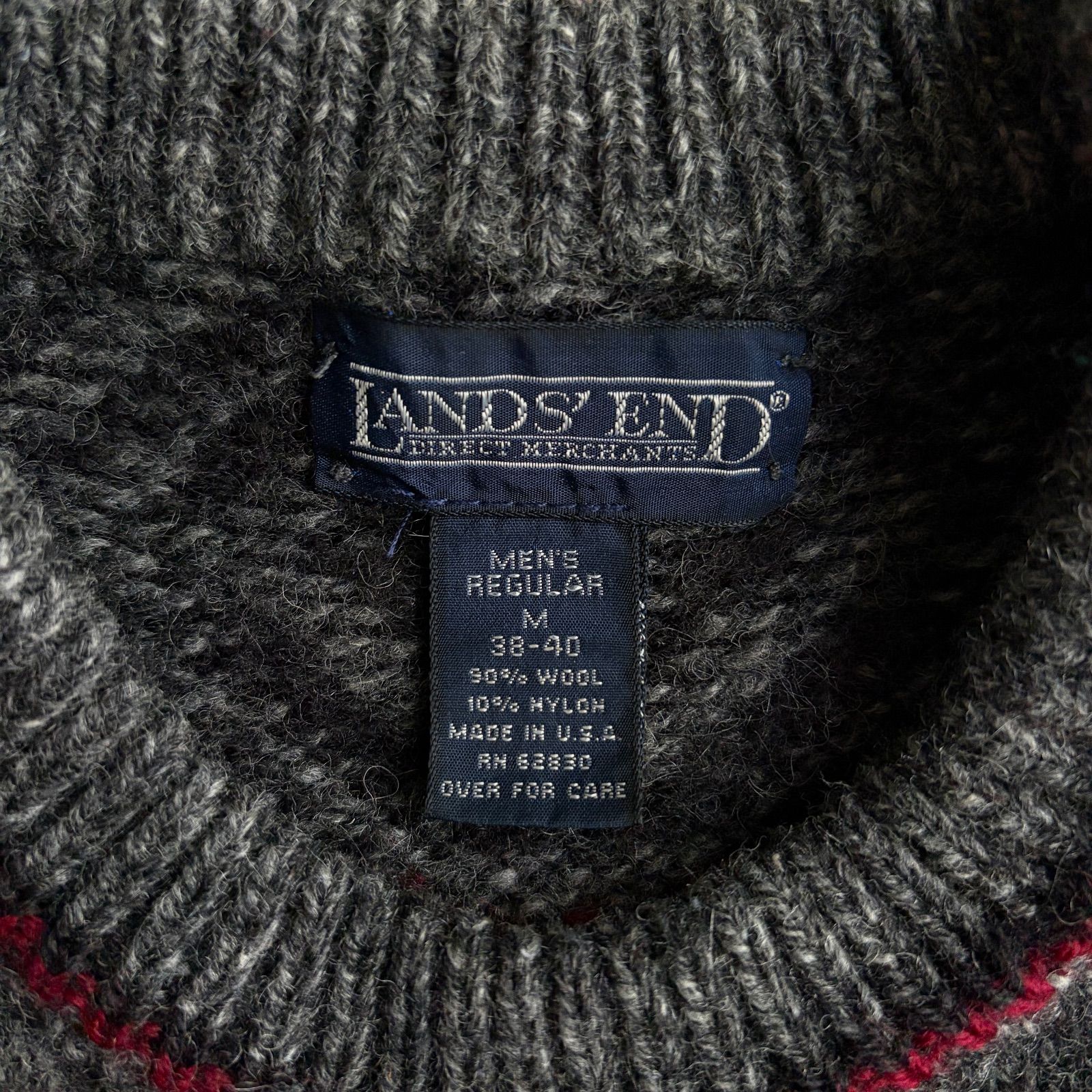 90s/LANDS'END/ランズエンド/ウールニット/USA製/アメリカ製/クルー