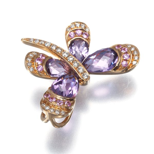 アメジスト 2.59ct ダイヤ ダイヤモンド 0.16ct ピンクサファイア 0.16