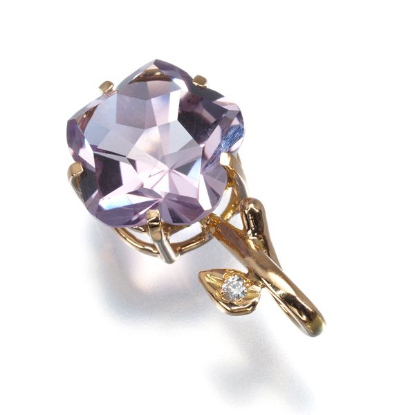 アメジスト ダイヤ ダイヤモンド ペンダントトップ K18PG #185448