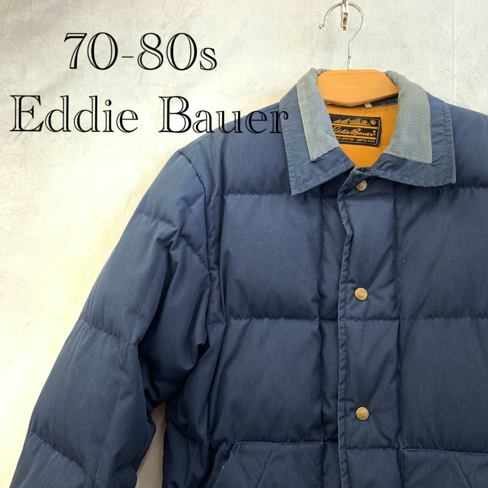 Eddie Bauer Snap-jac ダウンジャケット 不明 ネイビー 古着 70～80