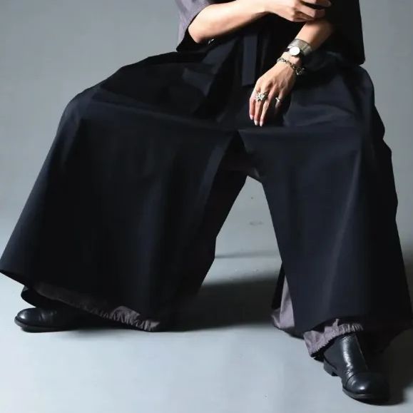 BISHOOL Wool Gabardine Wrap KIMONO Cloth black 尾州 ウール