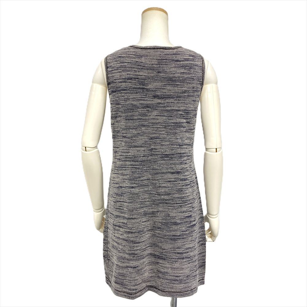 CHANEL ノースリーブミニワンピース 40 シャネル CHANEL ココボタン ノースリーブ ワンピース シルク カシミヤ