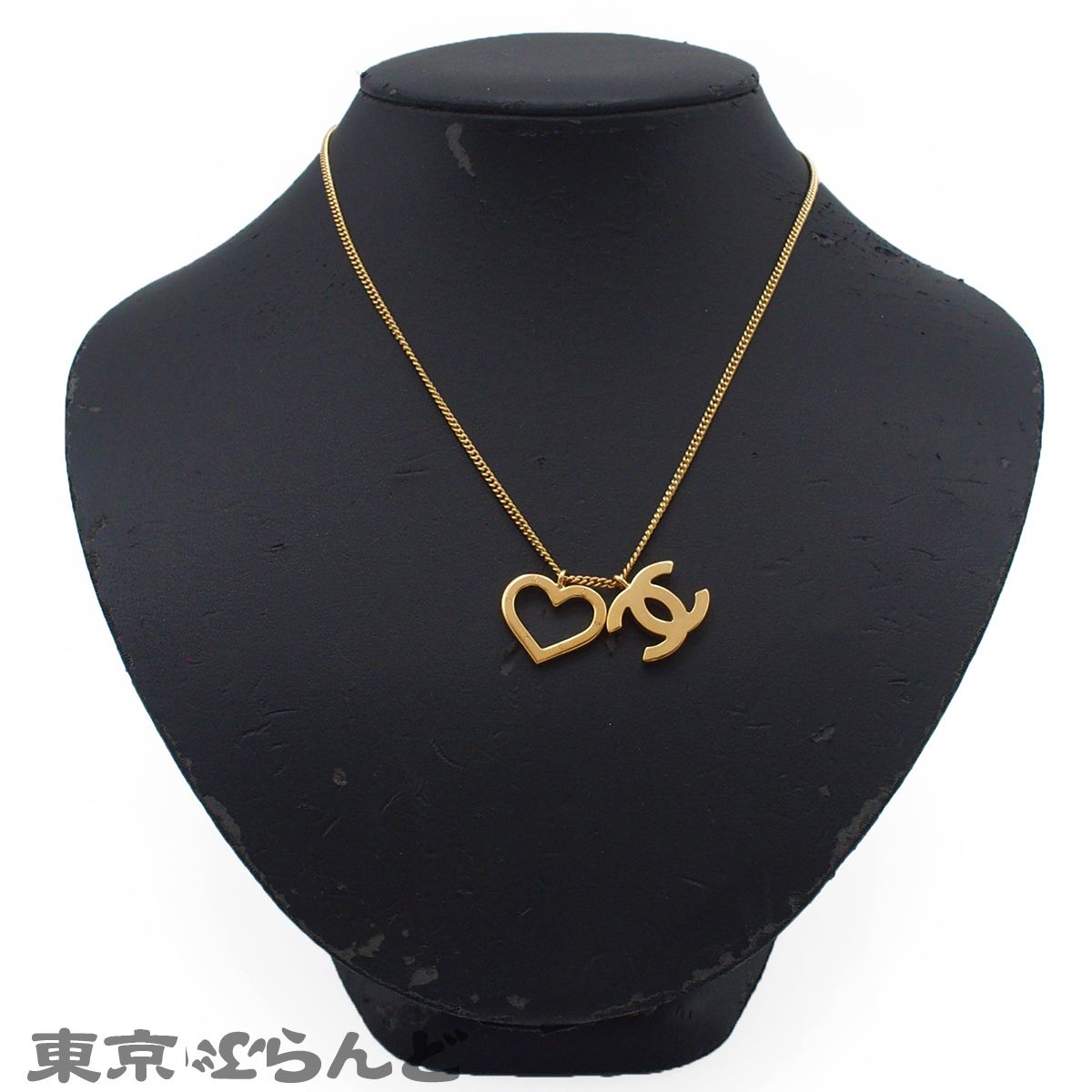 シャネル CHANEL ネックレス ゴールド メタル ハート ココマーク 04P 