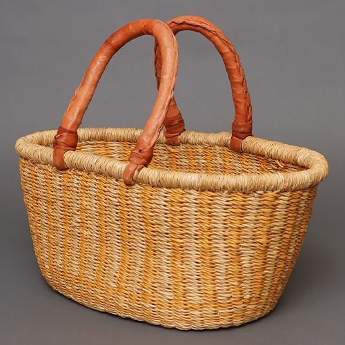 アフリカ ブルキナファソ 楕円 マルシェバスケット カラー Mサイズ No