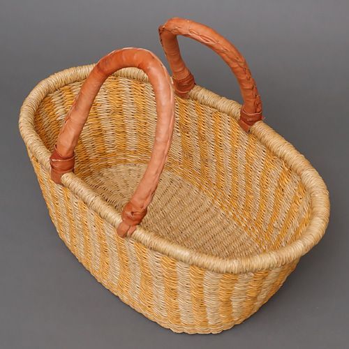 アフリカ ブルキナファソ 楕円 マルシェバスケット カラー Mサイズ No