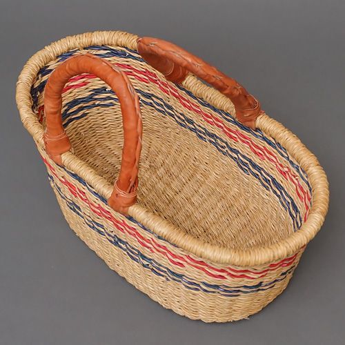 アフリカ ブルキナファソ 楕円 マルシェバスケット カラー Mサイズ No