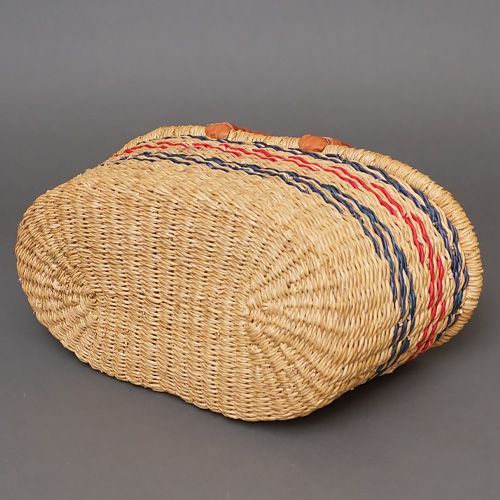 アフリカ ブルキナファソ 楕円 マルシェバスケット カラー Mサイズ No