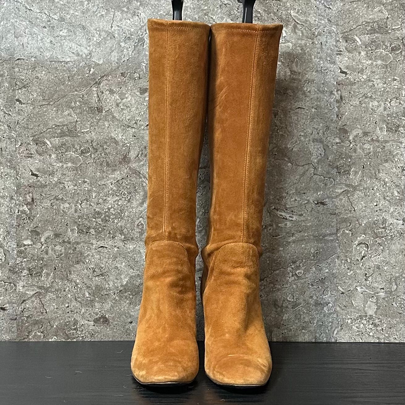 S648 Sergio Rossi セルジオロッシ スエード ストレッチ ロングブーツ