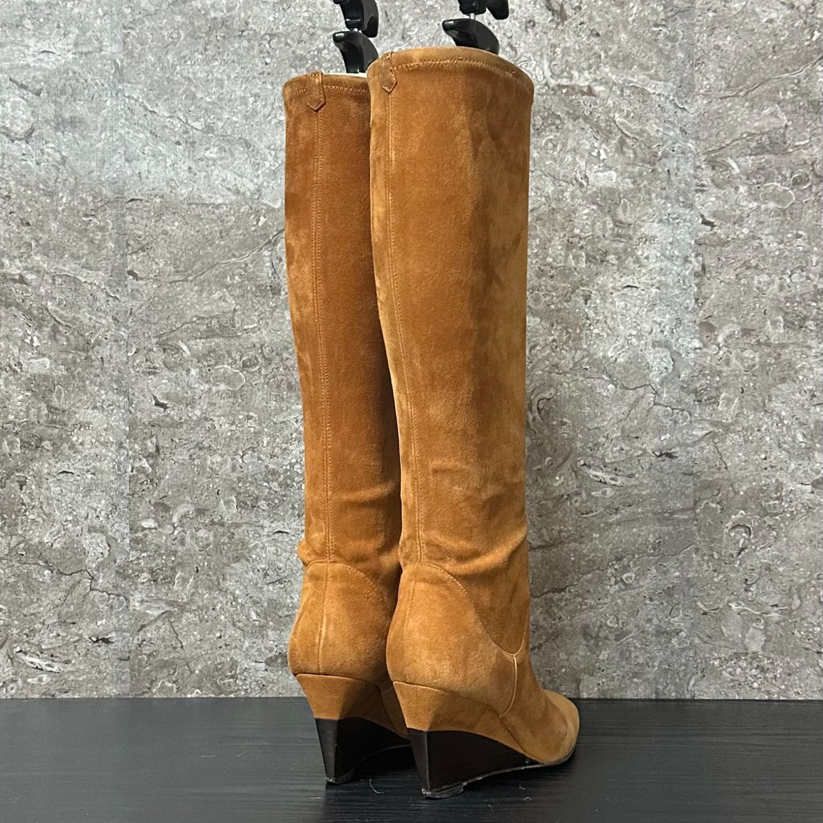 S648 Sergio Rossi セルジオロッシ スエード ストレッチ ロングブーツ