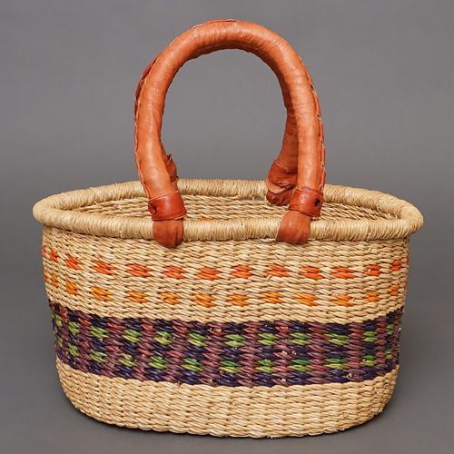 アフリカ ブルキナファソ 楕円 マルシェバスケット カラー Mサイズ