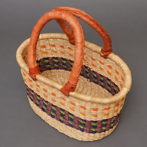 アフリカ ブルキナファソ 楕円 マルシェバスケット カラー Mサイズ