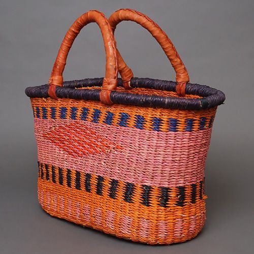 アフリカ ブルキナファソ 楕円 マルシェバスケット カラー Lサイズ No