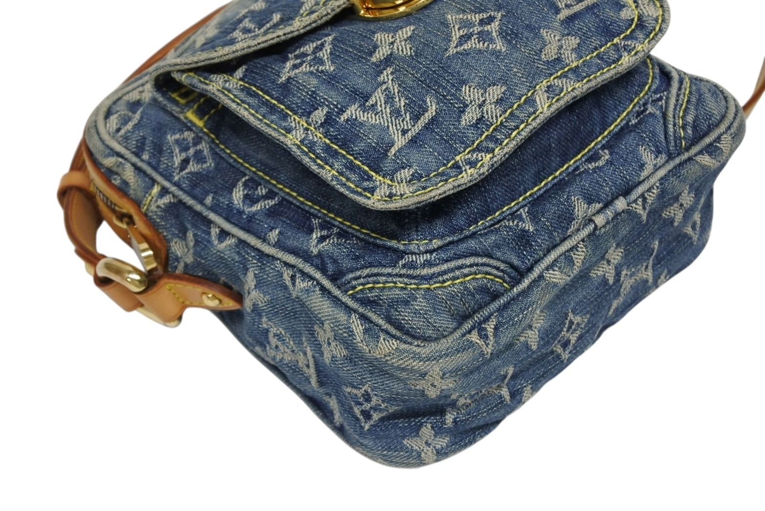 LOUIS VUITTON ルイヴィトン カメラ バッグ ショルダーバッグ M95348 モノグラム デニム インディゴブルー ゴールド金具 美品 中古 4b011377 LOUIS VUITTON ルイヴィトン カメラ バッグ ショルダーバッグ M95348