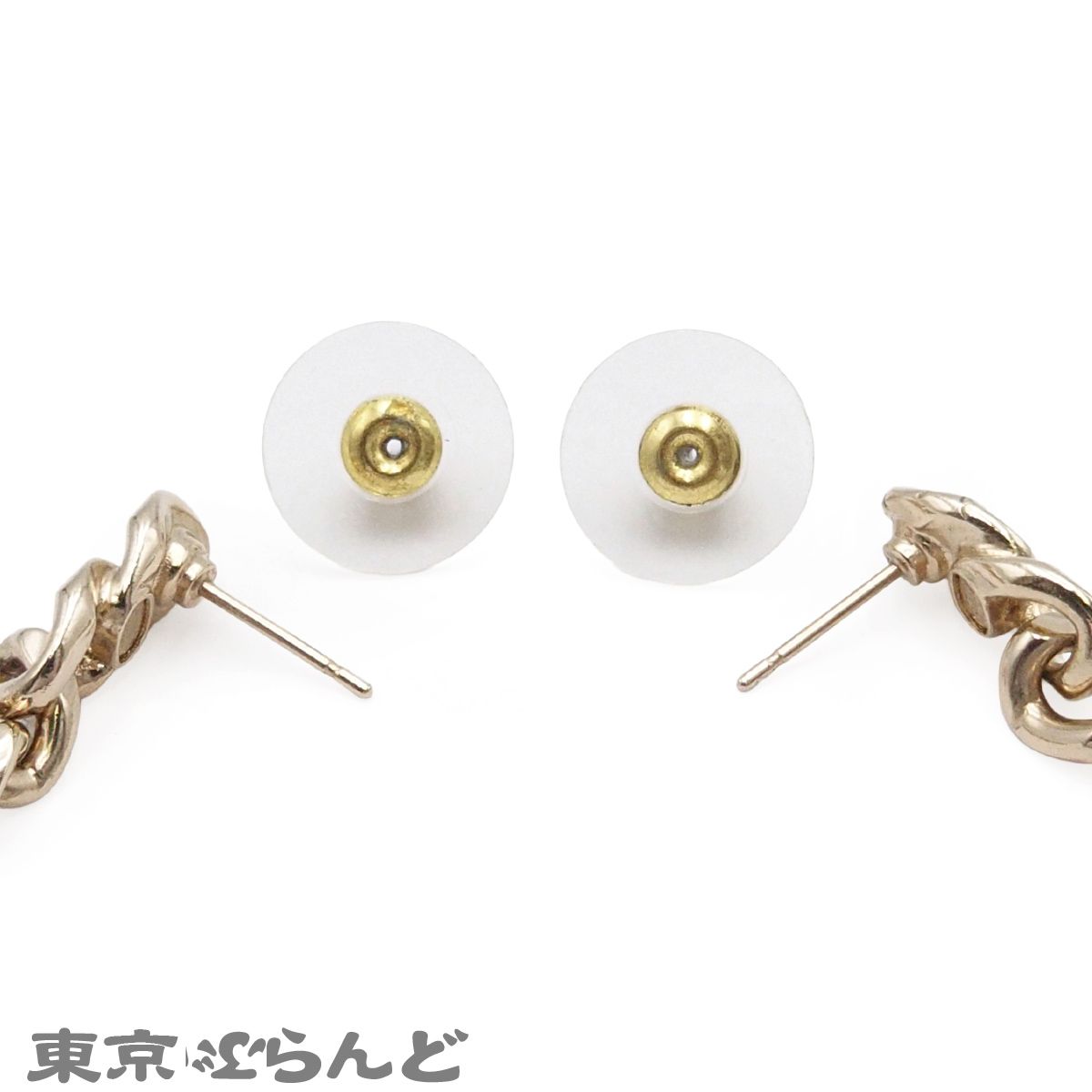 シャネル ココマーク ラインストーン スイング パール ピアス ゴールド シャネル CHANEL スイング ピアス ゴールドxホワイト メタル