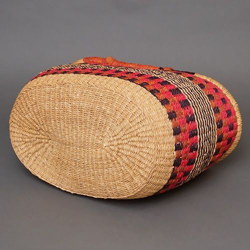 アフリカ ブルキナファソ 楕円 マルシェバスケット カラー Lサイズ No