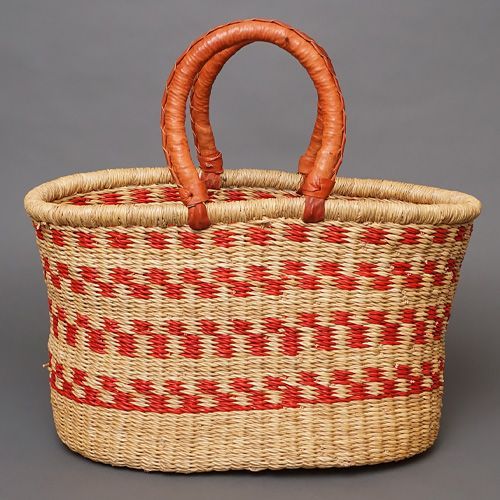アフリカ ブルキナファソ 楕円 マルシェバスケット カラー Lサイズ No