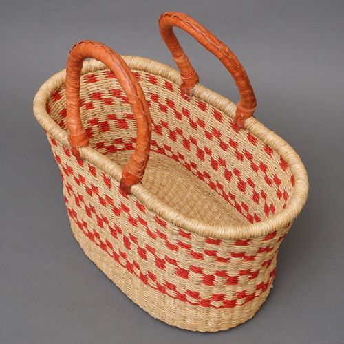 アフリカ ブルキナファソ 楕円 マルシェバスケット カラー Lサイズ No