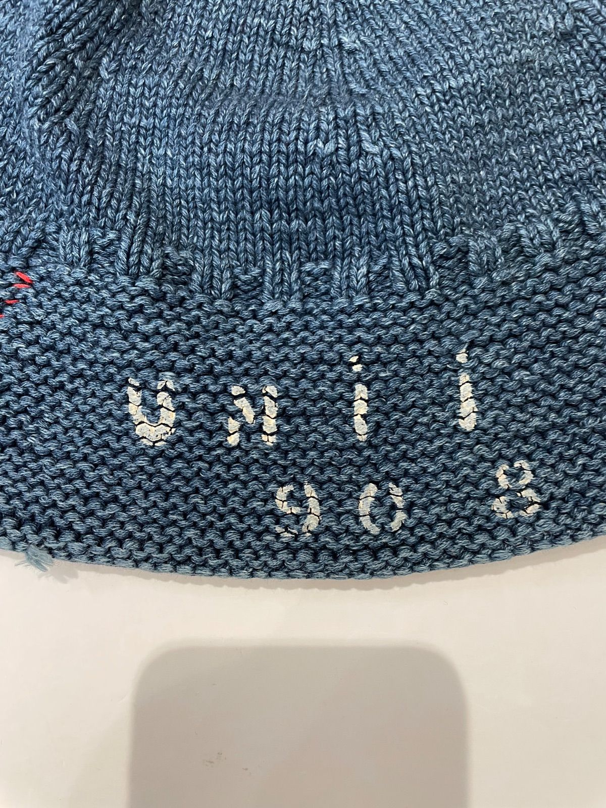 【美品】45rpm umii908 ニット帽 45rpm umii908 フォーティーファイブアール ニット帽 藍染め