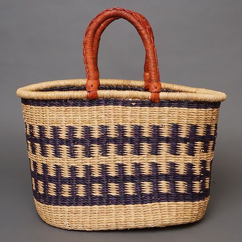 アフリカ ブルキナファソ 楕円 マルシェバスケット カラー Lサイズ No