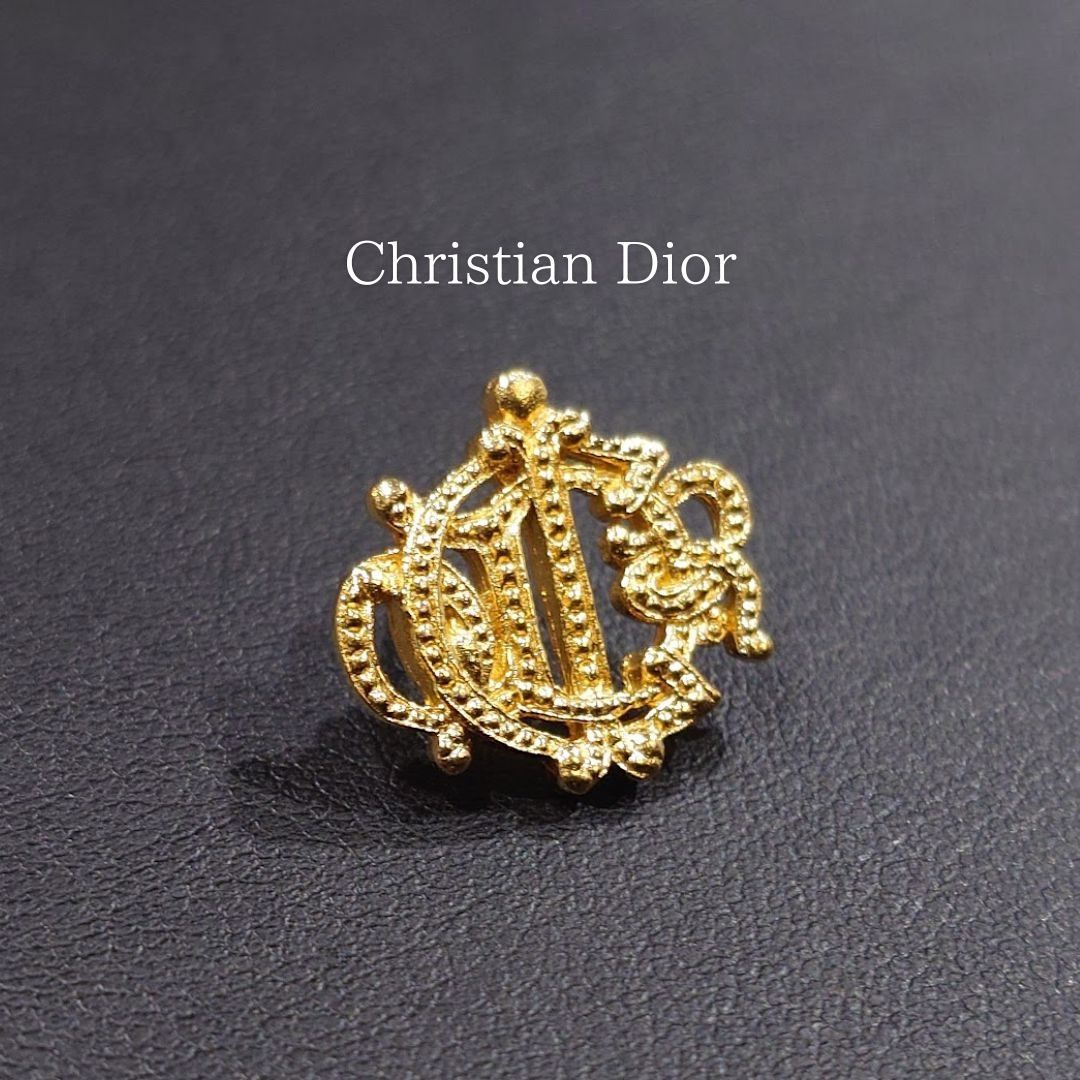 美品】Christian Dior クリスチャンディオール CDロゴ ブローチ 楽天
