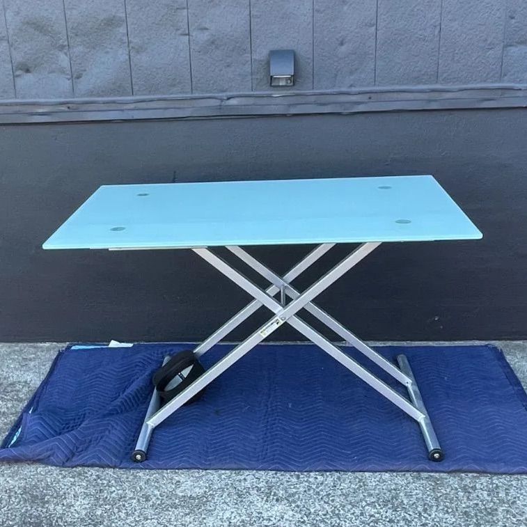 直接引き取り可】ニトリ ガラス昇降テーブル DT アクティブ F 幅120cm