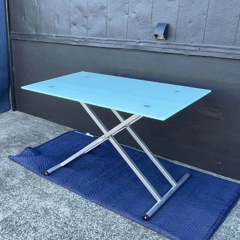 直接引き取り可】ニトリ ガラス昇降テーブル DT アクティブ F 幅120cm
