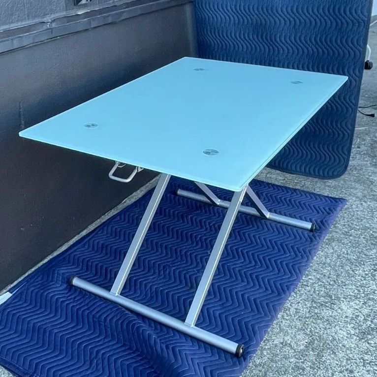 直接引き取り可】ニトリ ガラス昇降テーブル DT アクティブ F 幅120cm